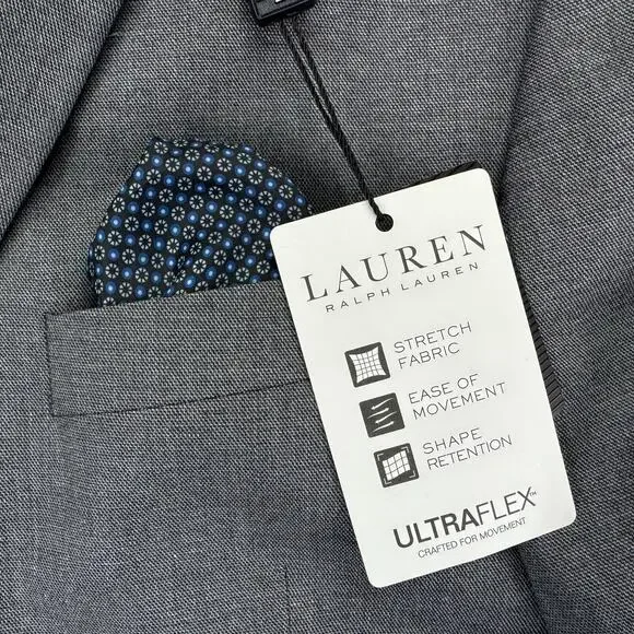 Lauren Ralph Lauren Boys UltraFlex Bloxbury Classic Fit Suit Jacket Gray 20R